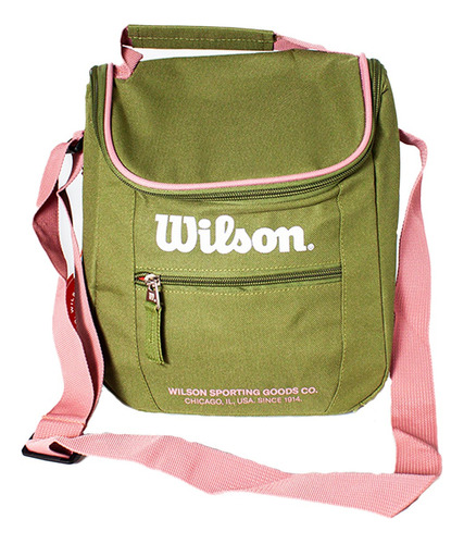 Lunchera Conservadora Wilson Termica Escolar Metalizada Color Verde-rosa