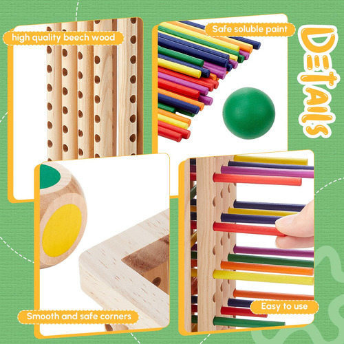 Juego Montessori Relaxgiant Con Torre De Palitos De Madera D