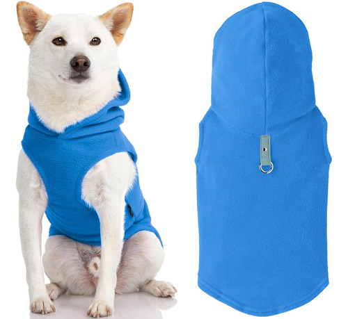 Suéter Para Perros Con Capucha Gooby Fleece Vest - Azul, Gra