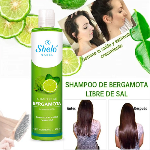 Imagen 6 de 8 de Shampoo Bergamota Crecimiento Cabello Alopecia Anticaída