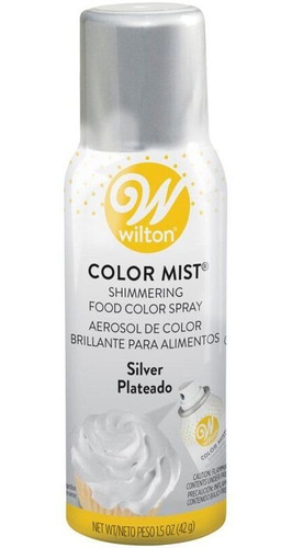 Color Mist Plateado Colorante En Spray Marca Wilton 
