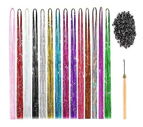 Adiasai Tinsel De Pelo 47 Pulgadas 10 Colores 2000 Rc7tz