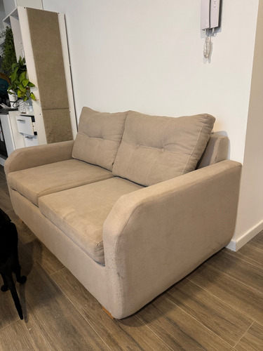 Sillón 2 Cuerpos Pana Usado, Buen Estado. Gris Liso (Usado)