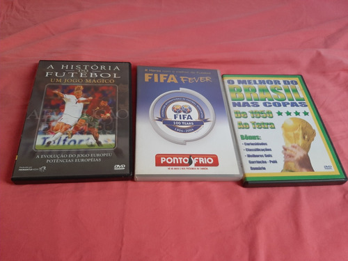 Lote De 3 Dvds Historia Do Futebol + Fifa + Brasil Nas Copas