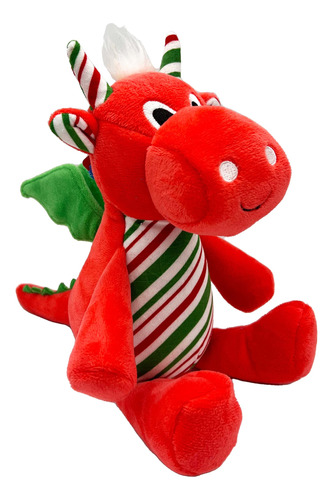 Peluche Para Perro Dragon Rojo Navideño Con Chirriador 20cm