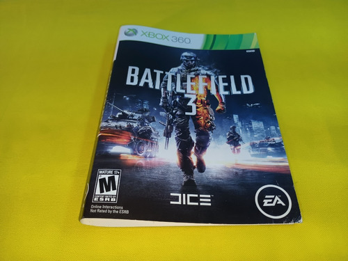 Portada Original Battlefield 3 Xbox 360