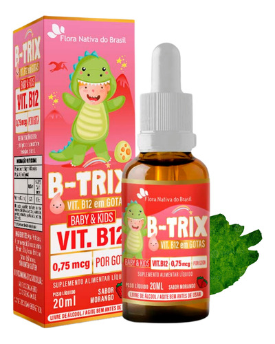 Kit 5x B-trix Vit B12 Em Gotas Kids 20ml Sabor Morango Flora