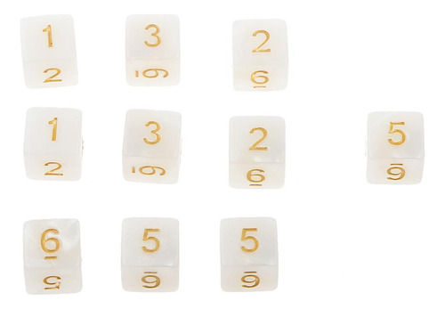4 X 10pcs Juegos De Dados De Seis Caras Blanco