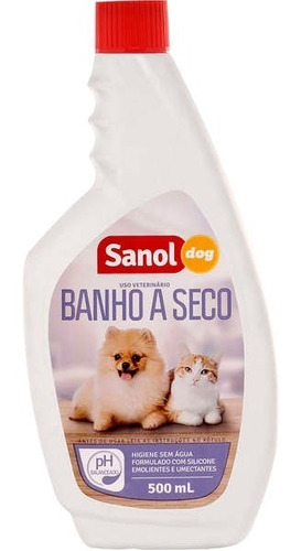Banho À Seco Sanol Dog Para Cães E Gatos 500 Ml - Sem Agua