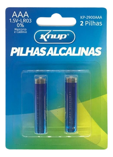 Cartela Com 2 Pilhas Alcalina 1.5v Knup Kp-2900aaa