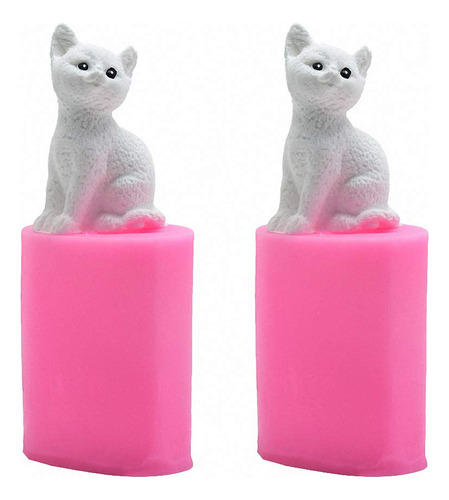 2 Moldes De Silicona Para Velas De Gatito, Tamaño Pequeño, 3