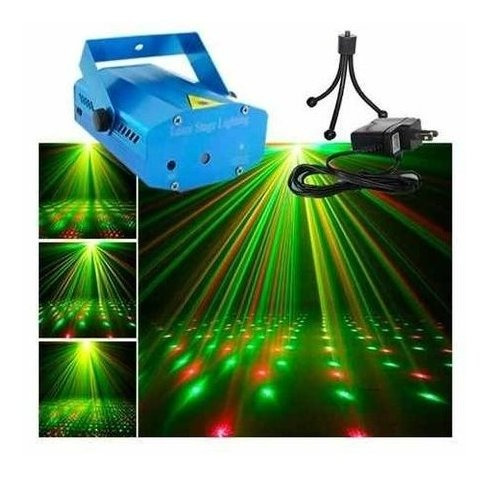 Imagen 2 de 2 de Mini Proyector Lluvia Laser Audio Rítmico Luces Fiesta