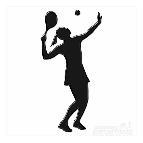 Adesivo Emblema Jogando Tênis Feminino Mod02 Resinado 3d
