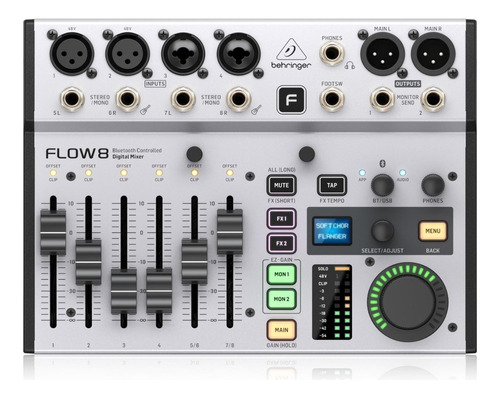 Behringer Flow 8 Mezcladora 8 Ch Bluetooth Usb Smartphone