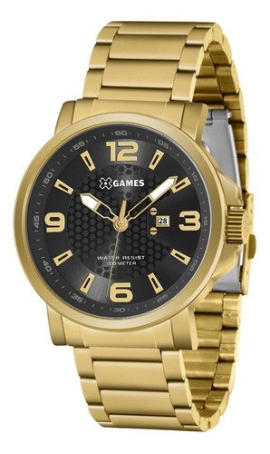 Relógio X-games Masculino Xmgs1029 P2kx Dourado Preto Aço