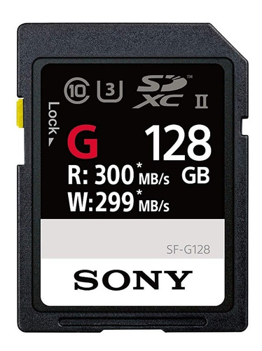 Memoria Sd Sony 128 Gb C10 300 Mb/seg Sf-g128 Uhs-ii 4k