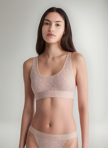 Top Encaje Nude Calvin Klein Para Mujer Original