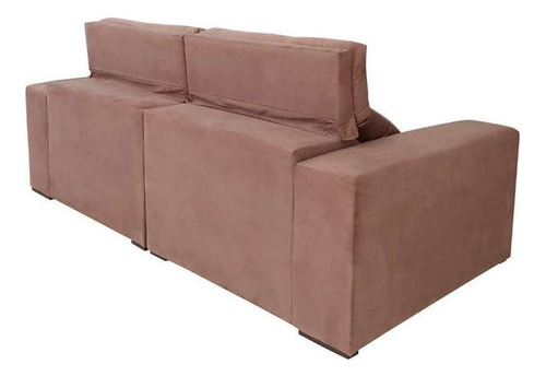 Sofá 3 Lugares Retrátil E Reclinável Roma Suede Marrom