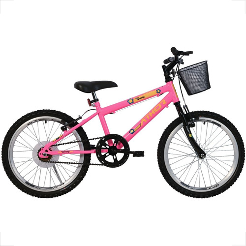 Bicicleta Infantil Athor Charmy Aro 20 Com Cestão E Descanso