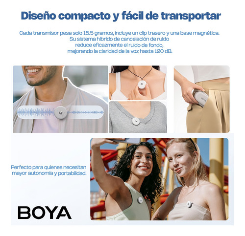 Micrófono Inalámbrico Boya Omic D Para iPhone Con Imán