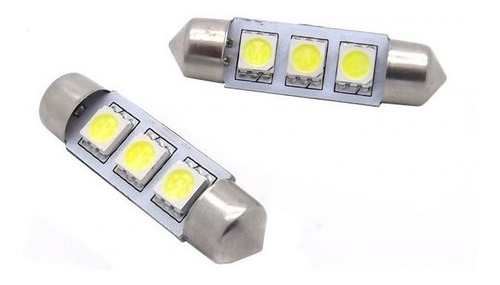 Lampara Tubo 3 Leds 12v-5050 Luz Techo Baul Auto 36mm.x2 D20