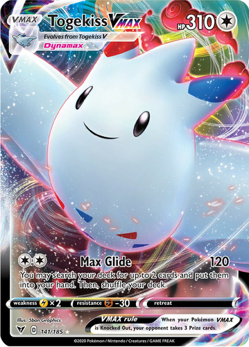 Cartas Pokemon Togekiss Vmax 141/185 Full Art Viv