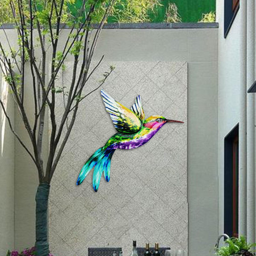 Colibrí De Hierro, Adorno Colgante De Arte De Amarillo