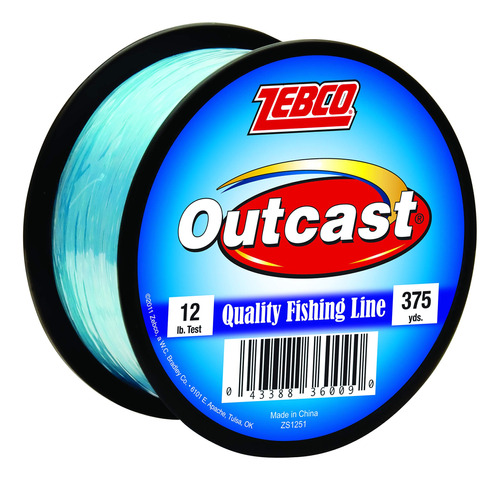 Zebco Outcast - Lnea De Pesca Monofilamento, 375 Yardas, 12