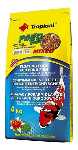 Ração Tropical Pond Sticks Mixed 4kg Para Carpas E Kinguios