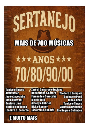 Pndrive Música Sertanejo Total Super Sucessos Atuais Antigos