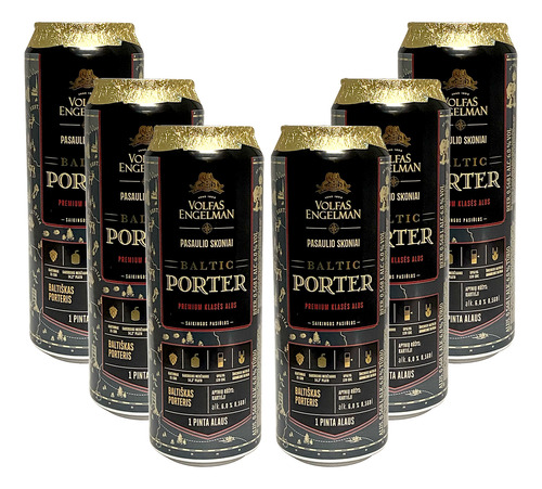 Six Pack Cerveza Volfas Engelman Baltic Porter 568 Ml