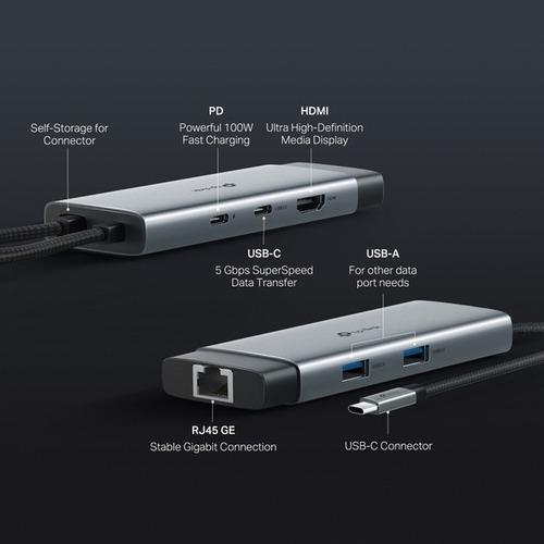 Tp-link 6 En 1 Hub Usb-c Para Oficina, Fotógrafo Y Jugador