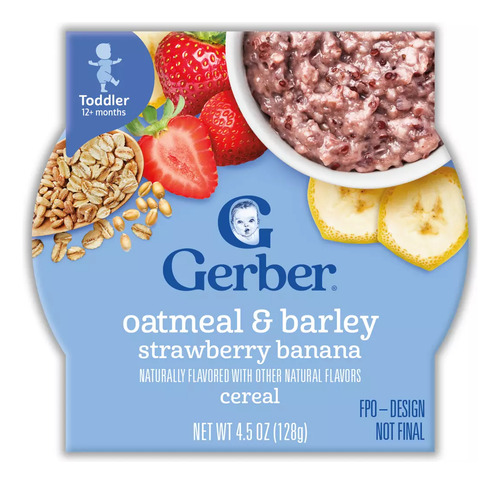 Gerber Alimento P/niños Cereal Avena Sabor Fresa-plátano 4pz