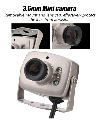 W Mini Cámara De Seguridad Cctv Cctv Con Cable De 6 Led,