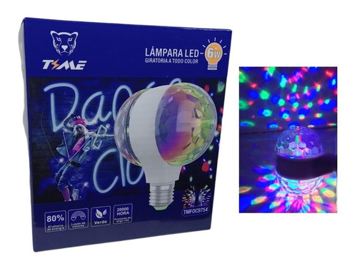 Lampara Led Giratoria 6w Rgb Foco Doble 3 Colores Bolichera