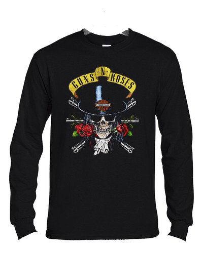 Polera Ml Guns N Roses Skull Harley Davidson Rock Abominatro
