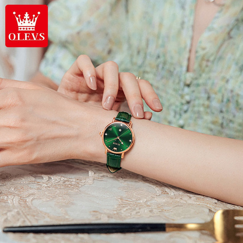 Reloj De Cuarzo Simple Olevs Calendar Diamond