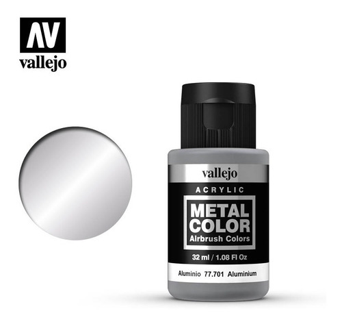 Vallejo Metal Color Airbrush Colors 77701 Aluminio Acrilico
