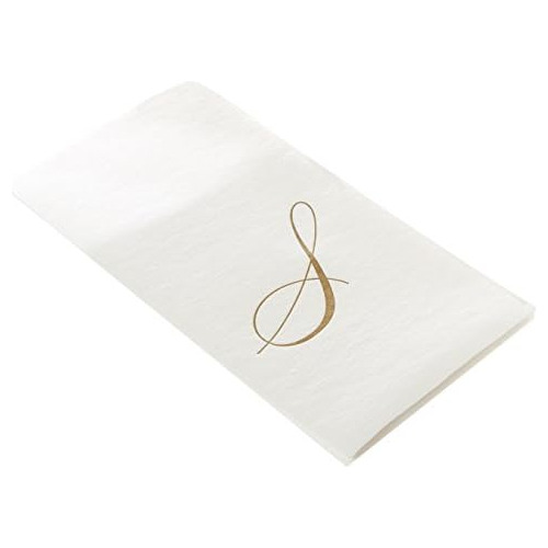 Caspari White Pearl Paper Linen Guest Towels, Monogram ...