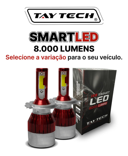 Kit Led Taytech H4 8000 Lúmens Limpa Farol Delet Vonixx Auto