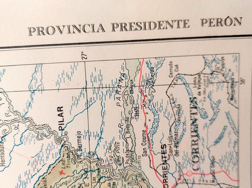 Mapa 1953 Provincia Presidente Perón Chaco Peronismo