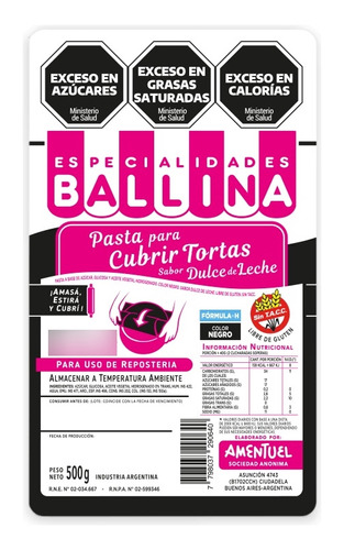 Pasta Para Cubrir Torta Ballina V/colores Formula H Belgrano