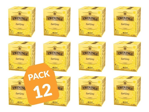 Imagen 1 de 3 de Té Twinings Earl Grey 10 Bolsitas (pack 12) /quetequieres