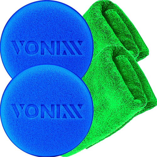2 Aplicador Espuma Vonixx + 2 Pano Flanela Toalha Microfibra