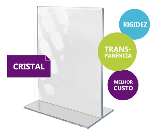 Display Acrilico T A5 Expositor 21x15 Balcão Mesa Kit100 Und