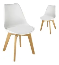 Comprar Silla Diseño Tulip Eames Comedor Living Diseño X2 Baires 4 Estructura De La Silla Marrón Claro Asiento Negro Diseño De La Tela Eco Cuero