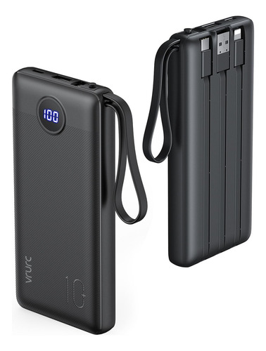 Cargador De Telefono Con Cables Integrados Usb C 10000 Mah