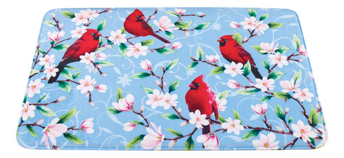 Collections Etc Magnolia Cardinals Sky Blue - Alfombrilla De