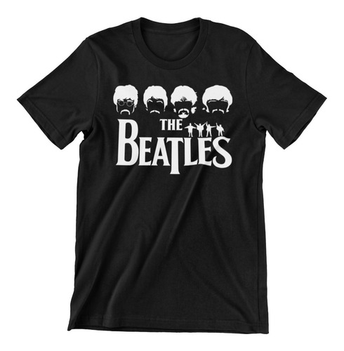 Polera Bandas Rock - The Beatles - Caras 100% Algodón