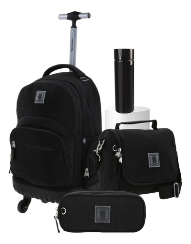 Kit Escolar Juvenil Chenson Original Con Ruedas Para Niño Negro 1